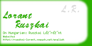 lorant ruszkai business card